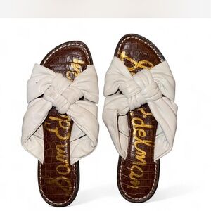 Sam Edelman Cream Knotted Slide Sandals